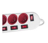 Regleta maclean, cable alargador de 5 tomas, con interruptores, 250vac