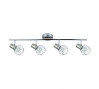 regleta para baño con tulipa metalica mateo 4 focos cromo-niquel