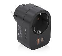 Aisens - asps-1a1c07-bk - regleta de pared multifuncion con 1 toma + 1