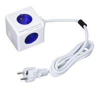 REGLETA POWERCUBE EXTENDED USB 4 TOMAS Blanco/BLUE 1.5M