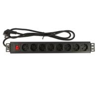 Regleta rack 8 enchufes para 19in 1u metalica