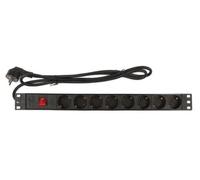 Regleta rack 8 enchufes schuko para 19in 1u