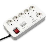 Salicru Regleta SPS SAFE 5S+ – 5 Tomas Schuko y 3 Puertos USB, Protección Avanzada
