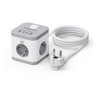 Regleta Sobremesa Ewent EW3863 con 3 Tomas Schuko y 4 Puertos USB