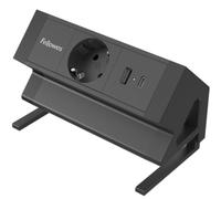 Regleta Sobremesa Fellowes 100137172/ 1 Tomas de corriente/ 1 USB - 1 USB Tipo-C/ Cable 2m/ Negra