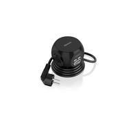 Regleta Sobremesa Multifuncional Aisens con 3 Tomas + 2xUSB-C/2xUSB-A 1.4m Negra