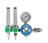 Regulador de argón, medidor de flujo de gas de doble tubo, reductor de presión CGA540 métrico para soldadura