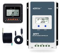 Regulador de carga MPPT - 40 A - 12 V/24 V - Detección automática de voltaje - Pantalla LCD