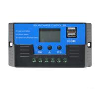 Regulador de carga solar 12 V/24 V 30 A con pantalla LCD, control de luz para litio