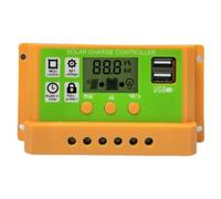 Regulador de carga solar, inversor 30 A con pantalla LCD - Controlador doble USB para paneles 12 V/24 V | Para teléfonos, tabletas, ordenadores, baterías, protección contra sobrecarga