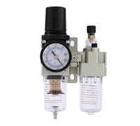 Regulador de Filtro de Compresor de Aire 1/4", Calidad Industrial ORAZIO Trampa de Humedad de Agua, Lubricador Separador de Aceite, Eliminación de Humedad para Pistolas de Pintura
