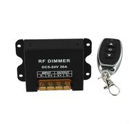 Regulador de intensidad LED CC 12-24 V 30 A para PWM mando a distancia para tiras LED PWM regulador de intensidad de 12 V 24 V 30 A negro radio LED interruptor 30 M alcance 12-24 V 30 A controlador