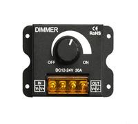 Regulador de intensidad LED DC12-24 V 30 A para PWM regulable negro LED | Regulación continua de 0, control de botón giratorio, función de memoria automática, guarda el brillo