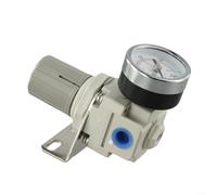 Regulador de presión de aire comprimido rosca NPT de 1/4 con medidor de dial para sistemas neumáticos, kit de filtro separador de agua en línea rango 5-60C (diámetro de rosca 3/8)