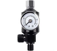 Regulador de presión de aire con separador de aceite de agua y filtro para pulverización, 1/4 pulgadas para válvula de medidor de filtro de aire comprimido NPT, trampa de humedad de aleación de
