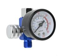 Regulador de presión de aire G1/4 para pintura en aerosol, válvula de control neumática de 0-180 PSI con indicador en tiempo real, diseño compacto (A)