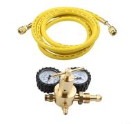 Regulador de presión de nitrógeno de latón G5/8 CGA580 con manguera de 2 m, válvula reductora de gas de alta presión 1-200 bar para soldadura y laboratorios industriales (B)