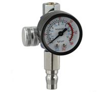 Regulador de presión neumático G1/4 Válvula de control de compresor de aire para máquina de pintura en aerosol 0-180 PSI Cuerpo de metal de calibre ajustable (B)