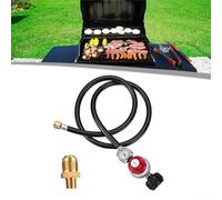 Regulador de propano ajustable de alta presión, 0-30 PSI con manguera de 4 pies y medidor PSI para parrillas de barbacoa, freidoras al aire libre, hogueras para tipo 1 para conector de tanque QCC1 a