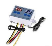 Regulador de temperatura digital inteligente XK-W1088 con pantalla dual y 2 salidas de relé para calefacción y refrigeración, precisión de 0,1 °C, función de alarma, memoria, carcasa ABS,