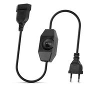 Regulador LED con Interruptor, BRIMETI 2 Meter Regulador de Intensidad Cable, Dimmer Lámparas LED 220-240V, 100W Max Enchufe Cable Extensión Regulador Rotativo, Interruptor Dimmer para Led Regulable
