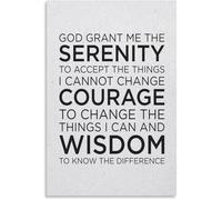 REIUAFWYGV Serenity Prayer Recovery Poster Faith Based Canvas Wall-Art for Sober Living Home Counseling Office Bedroom Decor(Framed,12x18inch(30x45cm))