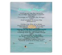 REIUAFWYGV Spiritual Serenity Prayer Wall-Art God Grant Me Canvas Print for Home and Office(Framed,08x12inch(20x30cm))