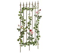 Reja decorativa CLP, modelo Elisa, de 100 x 50 cm, fabricada en hierro lacado con diseño Art Nouveau, ideal para jardines. Color: bronce