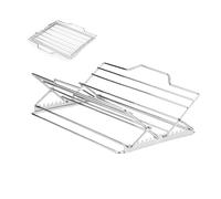 Rejilla ajustable de acero inoxidable para | Accesorio antiadherente para horno ahumador, estante para apto para lavavajillas, ayudante de cocina para hornear y