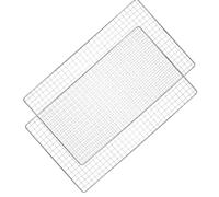 Rejilla de Barbacoa 44x26 CM Rectangular 2 Piezas | Malla Delicada Reutilizable, Resistente al Óxido Superficie Antiadherente, para Camping y Cocina Exterior