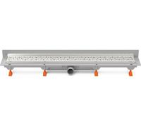 Rejilla de desagüe para pared, marca Chud, modelo 850 mm, con conexión lateral D40, y placa cuadrada con marco de acero inoxidable, modelo CH 850 SN 3