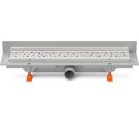 Rejilla de desagüe para pared, marca Chud, modelo Bodenablauf, 350 mm, D40 lateral, placa cuadrada con marco de acero inoxidable, modelo CH 350 SN 3