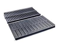 Rejilla de drenaje alcantarillado resina plástica ingeniería, cubierta pozo, rejilla lluvia, estilo agujero redondo para Baño Piso Cocina Y Más(Size 490X200X20mm)