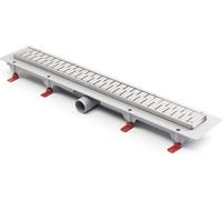 Rejilla de ducha de acero inoxidable, desagüe de suelo, canal de desagüe para baño, diseño plano, 75 cm, modelo: Medium