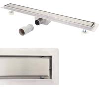 Rejilla de ducha HWC-D94d, desagüe de suelo, canal de desagüe para ducha, acero inoxidable, sifón de 50-120 cm 110 cm