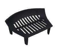 Rejilla de fuego de 35,5 cm para chimenea de 40,6 cm, hierro fundido, cesta abierta frontal negra