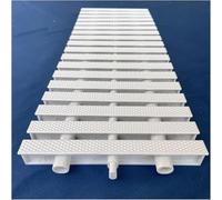 Rejilla de Piscina de ABS Robusta, Rejilla de Drenaje Antideslizante para Desbordamiento y Canalón, Cubierta de Canal de Plástico Resistente UV, Diseño Modular Entrelazado(18cm/7.1in(10m))