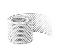 Rejilla de protección contra pájaros 5m x 100mm, 1 rollo Blanco Rejilla de PVC para aleros, cinta de ventilación para una ventilación óptima de la fachada y el tejado