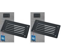 Rejilla de ventilación KOTARBAU® 165x100 mm Rejilla de Escape atornillable Chimenea lacada Luz de ventilación Antracita Rejilla Protectora contra Insectos Resistente a la corrosión (Paquete de 2)