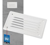 Rejilla de ventilación KOTARBAU® 165x100 mm Rejilla de Escape atornillable Ventilación de Chimenea lacada Rejilla Protectora contra Insectos Blanca Resistente a la corrosión