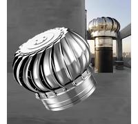Rejilla de ventilación redonda de acero inoxidable de 100 mm, tapa de ventilación de turbina de viento de 100 mm, cubierta de chimenea, ventilador de turbina, rotación automática, ventilación