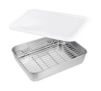 Rejilla for estufa, bandeja de cocina for asador acero inoxidable con alambre, tapa for asar, parrilla, plato for hornear, horno goteo para Hornear Galletas y Pasteles