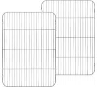 Rejilla grande para hornear/asado de acero inoxidable: ideal para freír, hornear, asar a la parrilla y enfriar. Es saludable y sostenible, apta para horno y lavavajillas. Dimensiones: 415 x 29 x 2 cm
