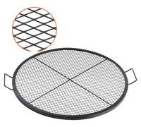 Rejilla para fogata VEVOR, diámetro de 910 mm x 25 mm, de acero con asa y soporte en forma de "X", ideal para cocinar al aire libre, camping y reuniones. Color