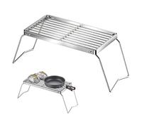 Rejilla para parrilla exterior, 30 x 16 cm, Parrilla de camping, Parrilla portátil de acero inoxidable, Parrilla de Camping Plegable portátil, adatto per campeggio e attività barbecue all'aperto.