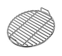 Rejilla redonda de acero inoxidable para barbacoa con diseño de doble asa | Cuenta con bordes suaves y está disponible en varios tamaños; ideal para asar en patios y espacios al aire libre.