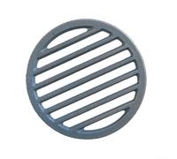 Rejilla redonda resistente de hierro fundido, soporte de leña seguro para fuego abierto, cesta de carbón de flujo de aire optimizado, accesorio rústico para chimenea de 37 cm de ancho (25 cm)