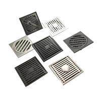 Rejillas de drenaje Rejilla de residuos drenaje piso cuadrado, accesorio baño hecho acero inoxidable cromado, 100mm x(3)