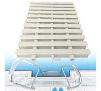 Rejillas para piscinas, rejilla de desbordamiento de drenaje para piscinas - 15 piezas de cubierta de drenaje rectangular de ABS para entradas de vehículos, patios y terrazas de piscinas - Rejill