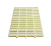 Rejillas para piscinas, tapa de rejilla de desagüe para piscinas - Color hueso, diseño modular para piscinas elevadas, pasillos y duchas de balcón (25 x 100 cm, 20 unidades) - Desagüe duradero y
